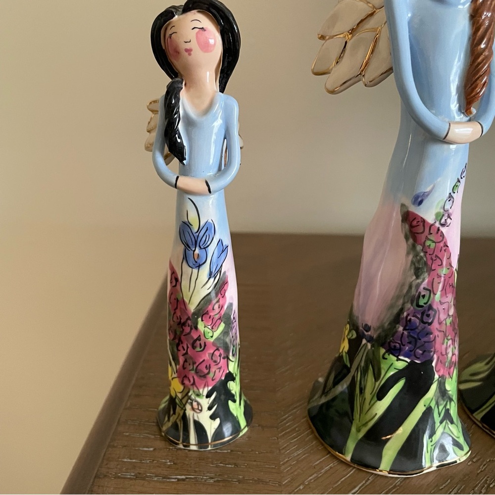 Heather Goldminc Blue Sky Claywork Angel Figurines Set Of Three - Picture 6 of 16